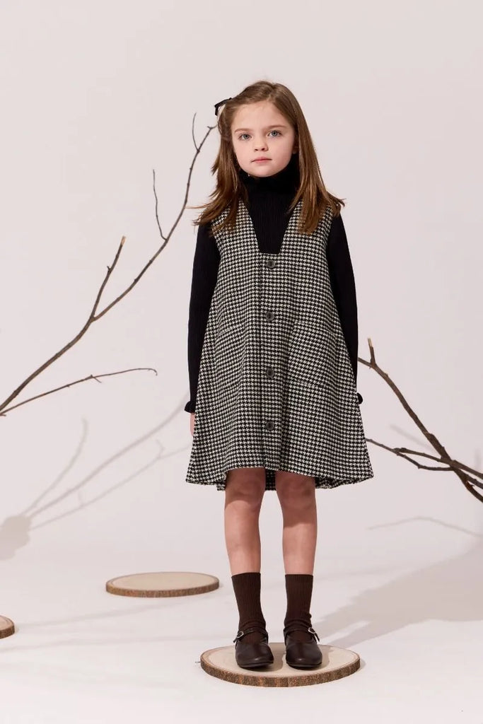 Klai Pleat Houndstooth Grey Jumper