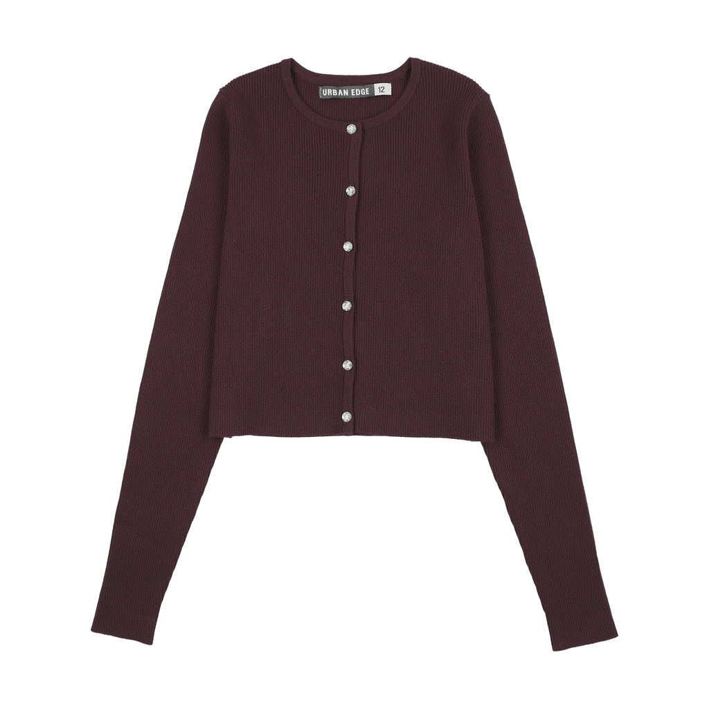 Urban Edge Knit Combo Dress And Cardigan Set - Mulberry
