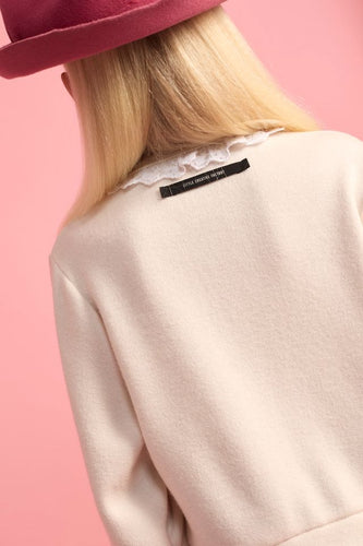 Little Creative Factory Knit Lace Cardigan - Cream