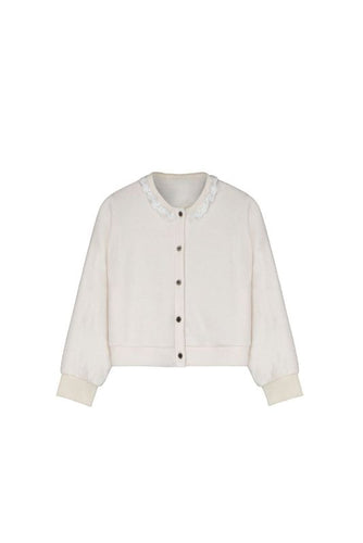 Little Creative Factory Knit Lace Cardigan - Cream