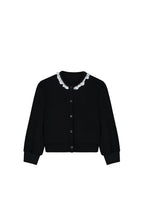 Load image into Gallery viewer, Little Creative Factory Knit Lace Cardigan - Black