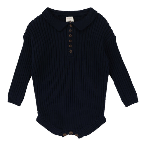 Lil Legs Boys Knit Romper - Navy