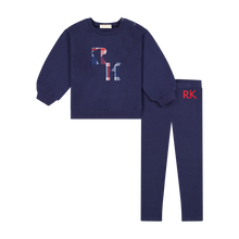Load image into Gallery viewer, Retro Kid Miles Plaid Logo Baby Boy Set - Navy