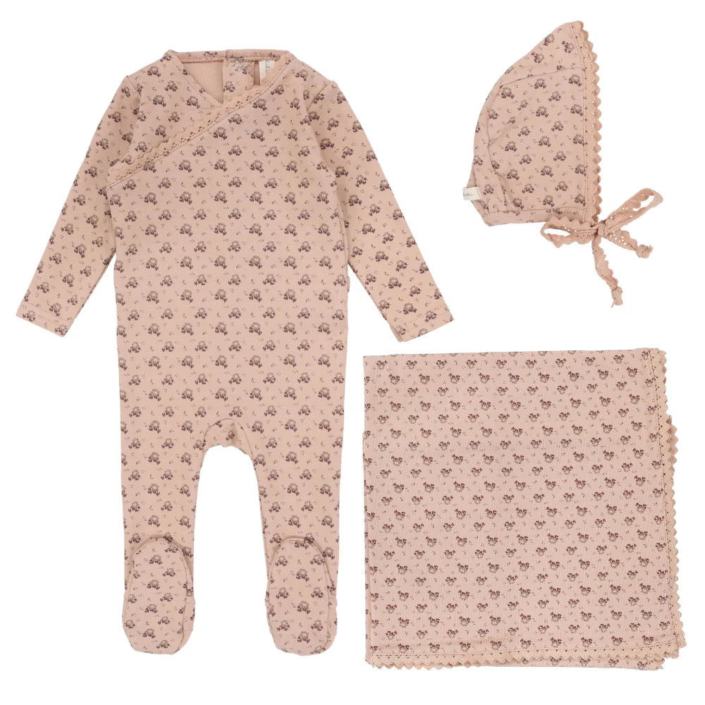 Lilette Dotty Florette 3PC Layette Set - Roseberry