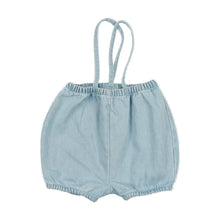 Load image into Gallery viewer, Lil Legs Denim Suspender Shorts - Light Wash