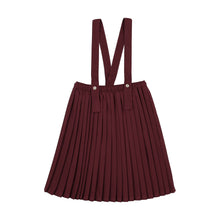 Load image into Gallery viewer, Lil Legs Knife Pleated Suspender Skirt - Deep Red