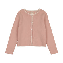 Load image into Gallery viewer, Lil Legs Scallop Rib Cardigan - Bud Pink