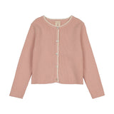 Lil Legs Scallop Rib Cardigan - Bud Pink