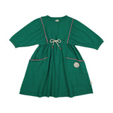 Lil Legs Boating Crew Dress - Electric Green (3/4 Sleeve)