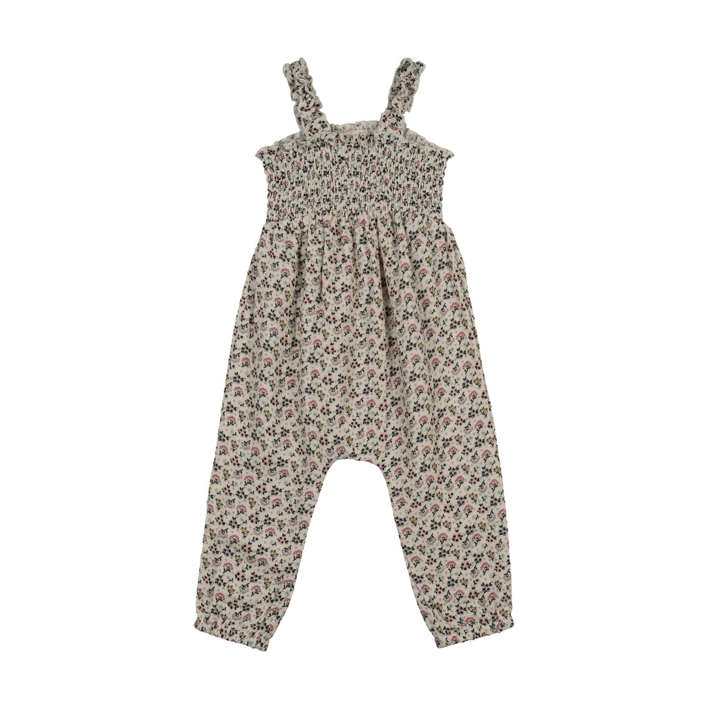 Lil Legs Smocked Bubble Romper - Multi Botanical
