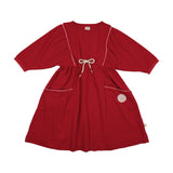 Lil Legs Boating Crew Dress - Red (3/4 Sleeve)