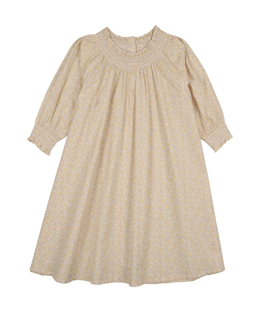 Lil Legs Sunny Blossoms 3/4 Sleeve Dress - Yellow