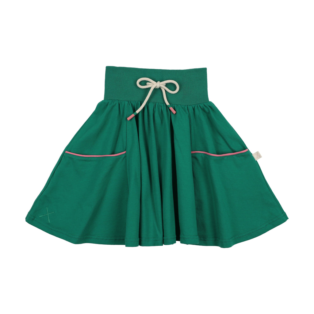 Lil Legs Boating Crew Pocket Skirt - Electric Green