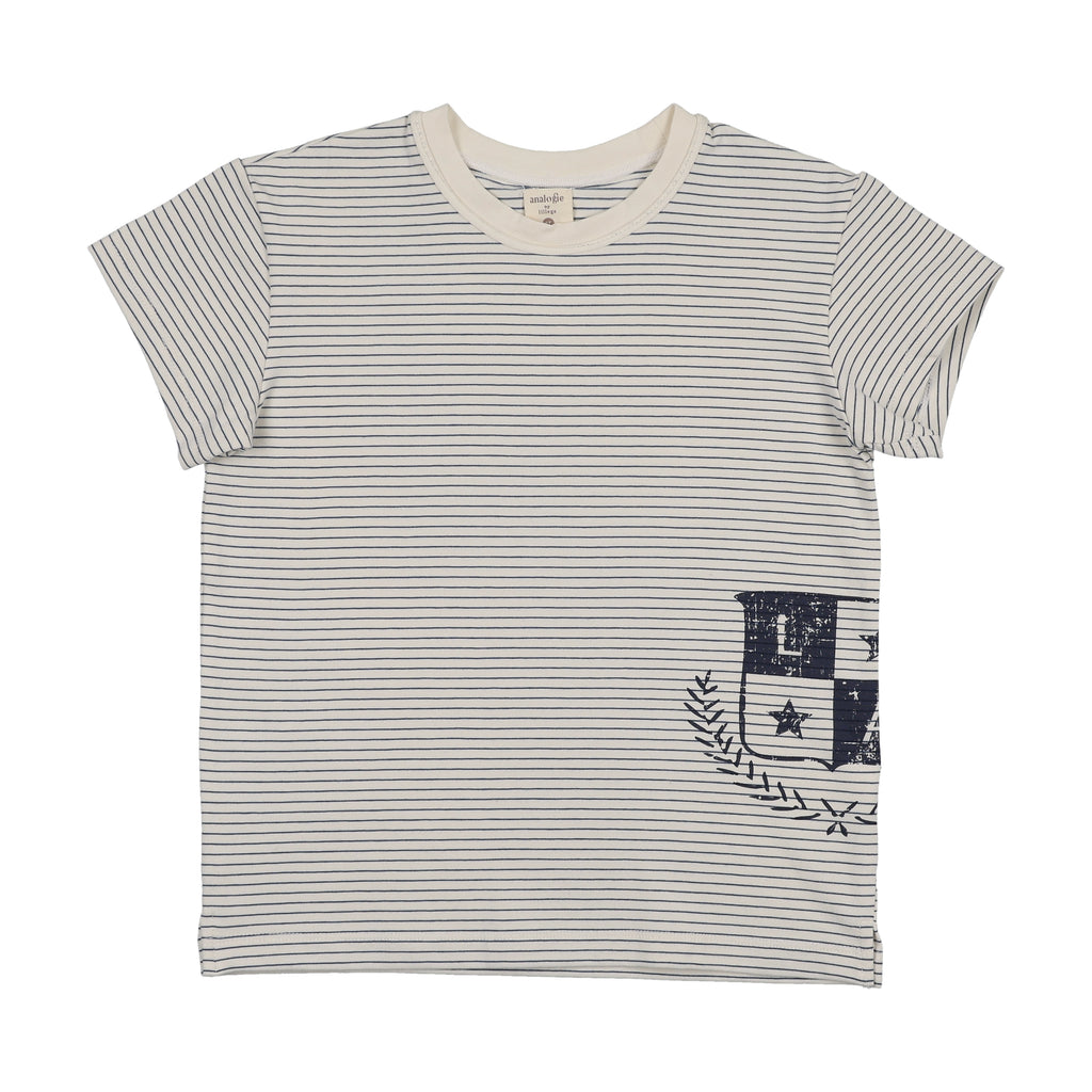 Lil Legs Denim City Boys Tee - Blue Stripe