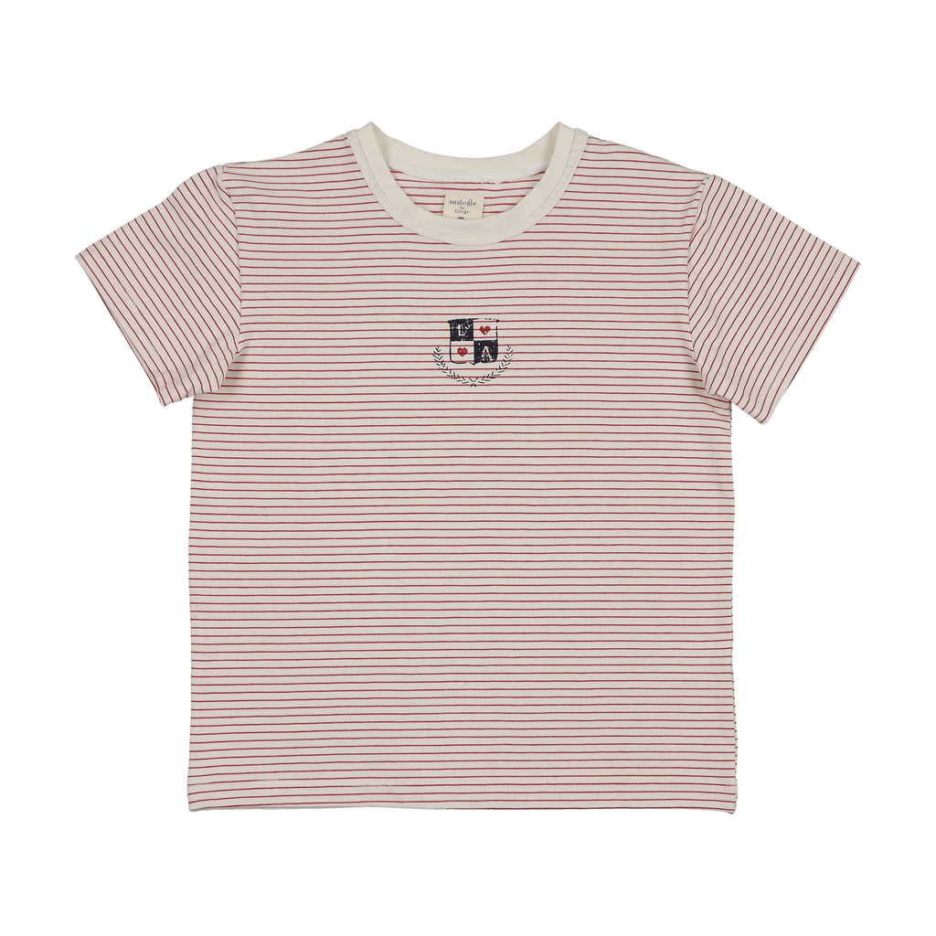Lil Legs Denim City Girls Tee - Red Stripe (Short Sleeve)