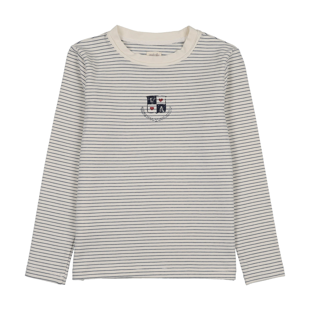 Lil Legs Denim City Girls Tee - Blue Stripe (Long Sleeve)