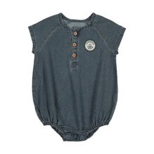 Load image into Gallery viewer, Lil Legs Dainty Denim Boys Romper - Blue Stripe