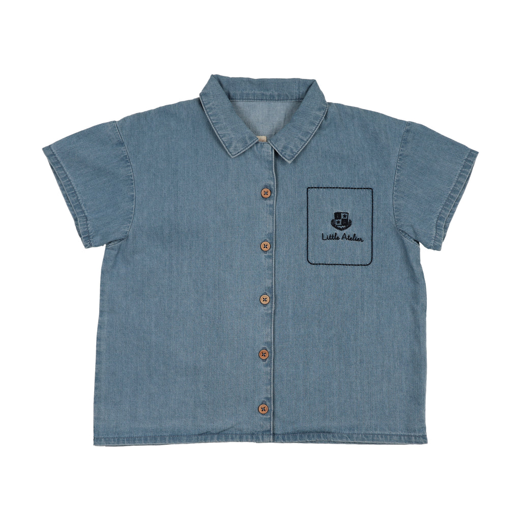 Lil Legs Denim City Shirt - Mid Blue Wash