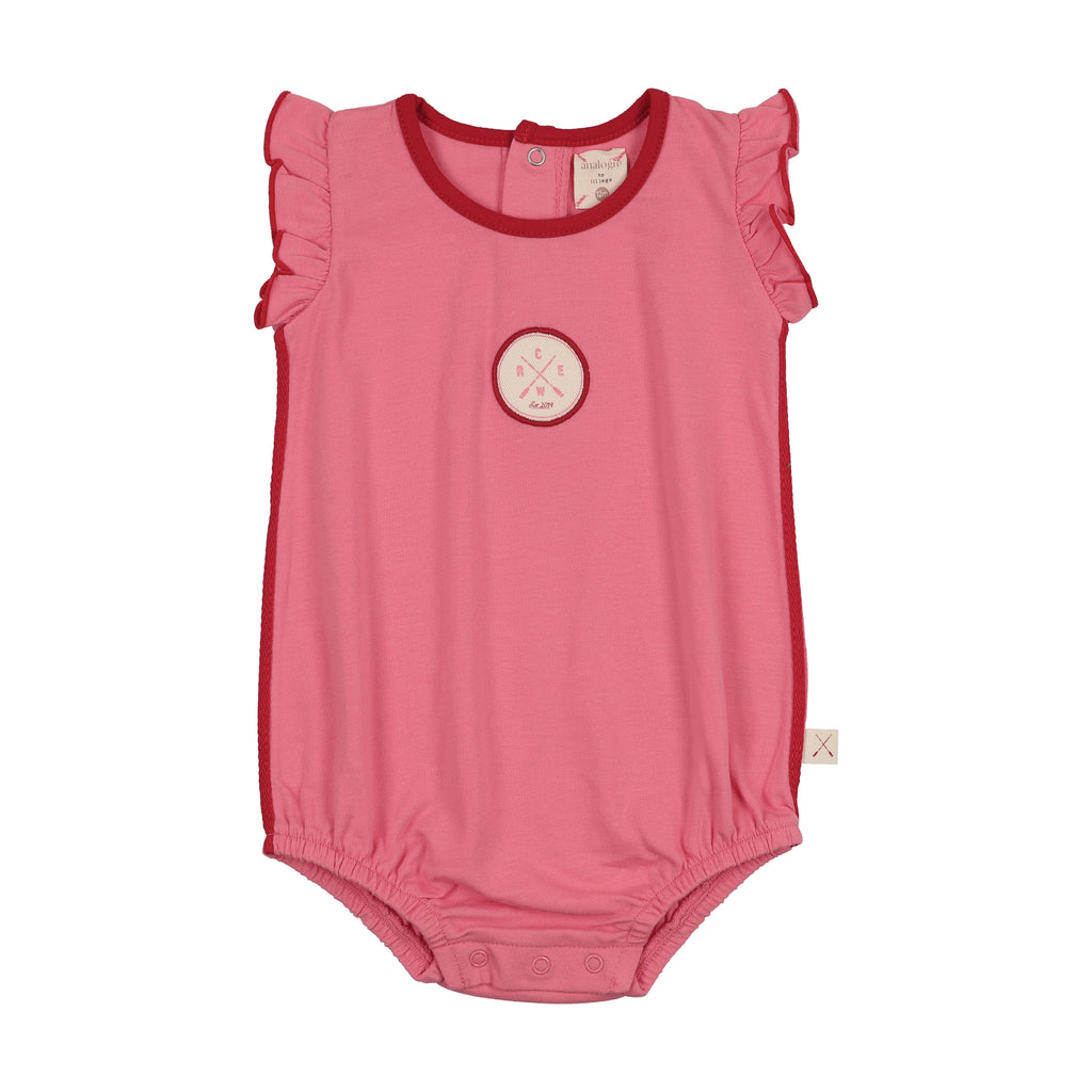 Lil Legs Boating Crew Girls Romper - Fresh Pink