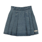 Lil Legs Denim City Pleated Skirt - Mid Blue Wash
