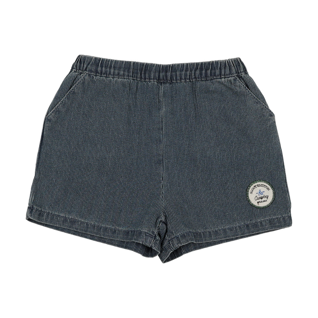 Lil Legs Dainty Denim Boys Shorts - Blue Stripe