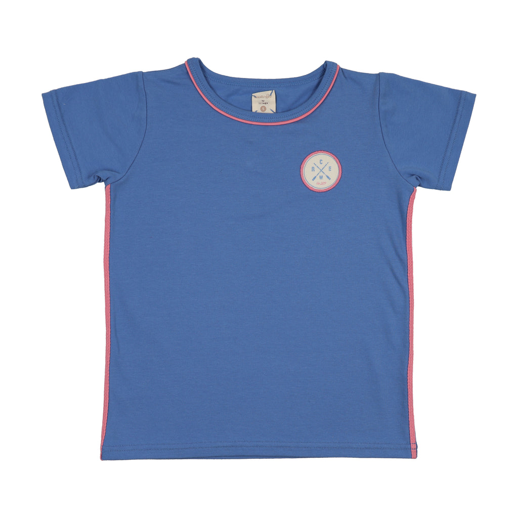 Lil Legs Boating Crew Girls Tee - Fresh Blue (Short Sleeve)