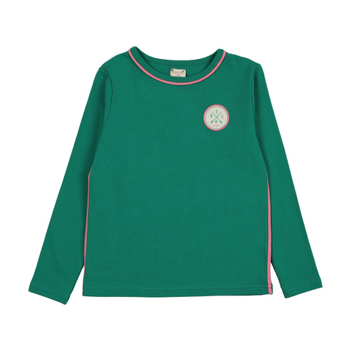 Lil Legs Boating Crew Girls Tee - Electric Green (Long Sleeve)