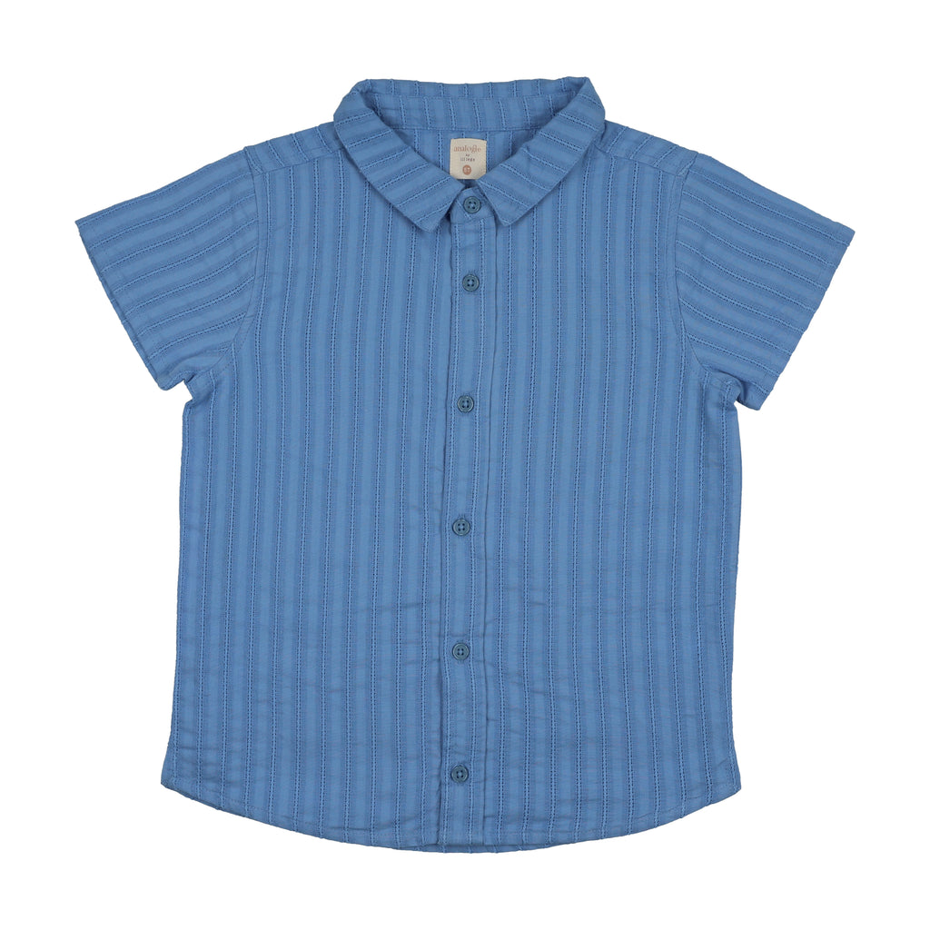 Lil Legs Downtown Boys Button Down Shirt - Fresh Blue (Short Sleeve)