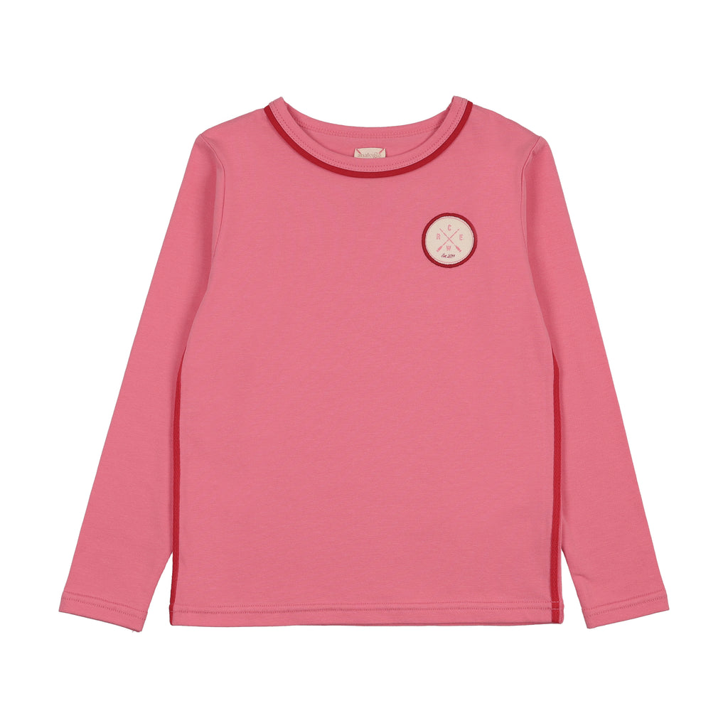 Lil Legs Boating Crew Girls Tee - Fresh Pink (Long Sleeve)