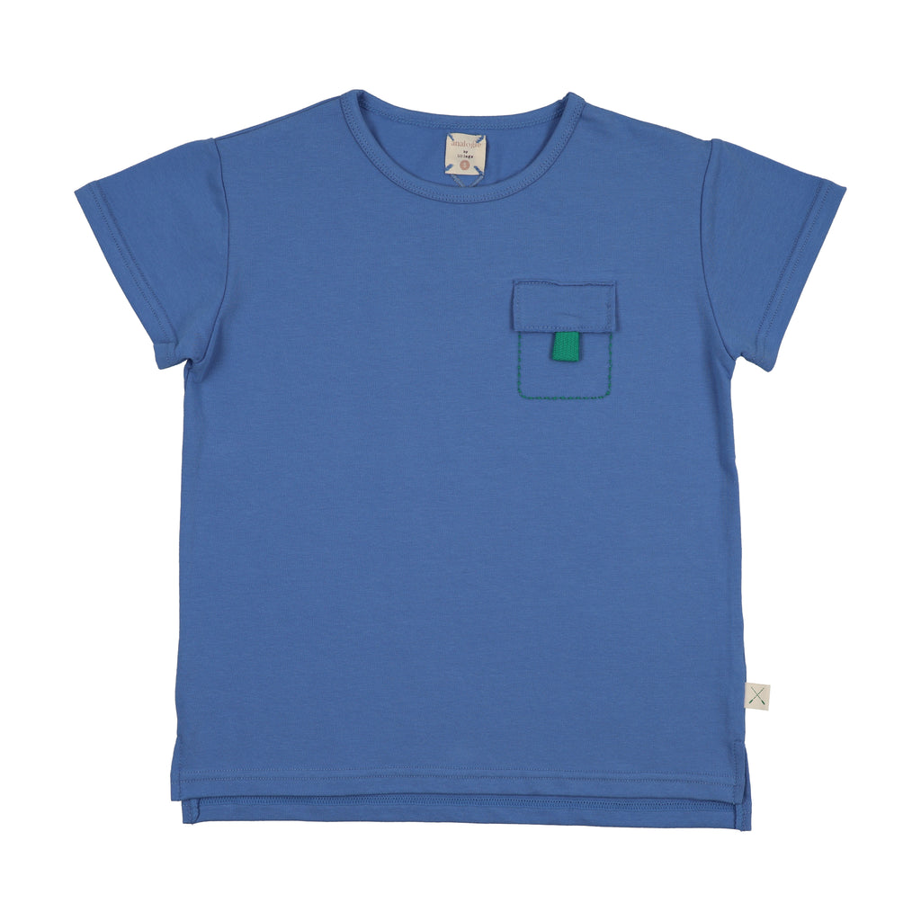 Lil Legs Boating Crew Pocket Tee - Fresh Blue