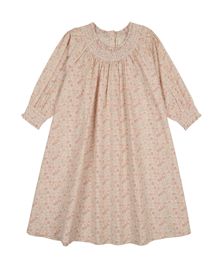 Lil Legs Sunny Blossoms 3/4 Sleeve Dress - Bud Pink