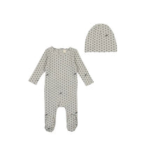 Load image into Gallery viewer, Lil Legs Ribbed Star Footie - Cloud/Navy