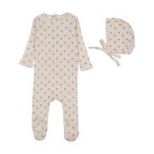 Load image into Gallery viewer, Lilette Geo Floral Printed Footie And Hat Set - Cream/Pink