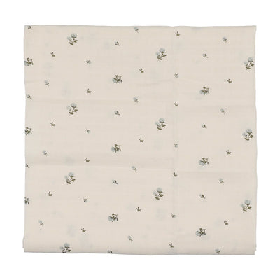 Lilette Rosebud Bassinet Sheet - Rosebud Blue