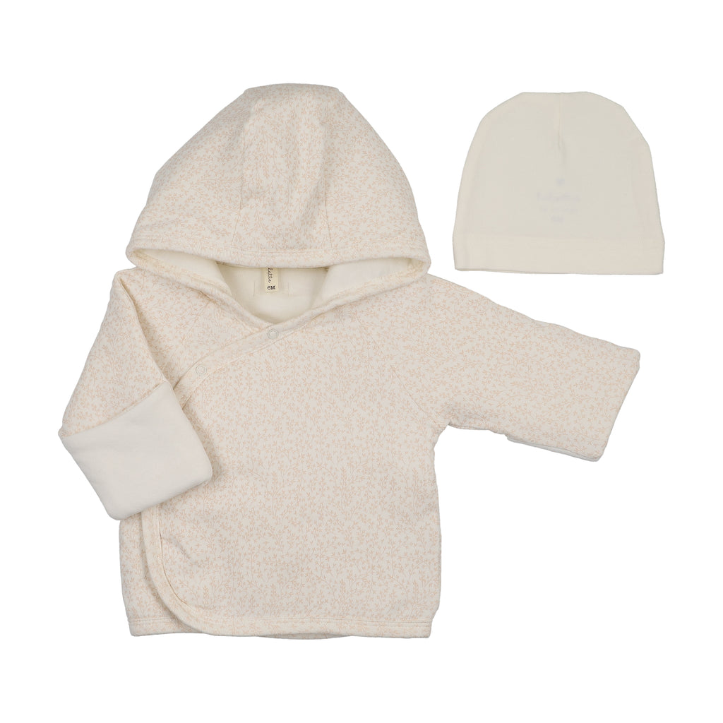 Lilette Leaf Trail Jacket And Bonnet - Cream/Pink