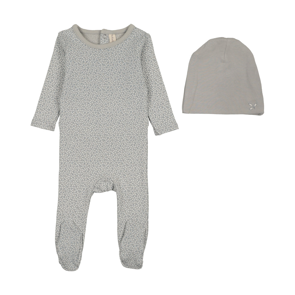 Lilette Mini Print Footie Set - Pale Blue
