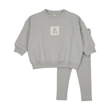 Load image into Gallery viewer, Lilette Graphic Tag Sweatshirt Set - Pale Blue