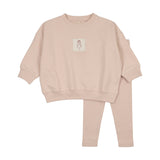 Lilette Graphic Tag Sweatshirt Set - Petal