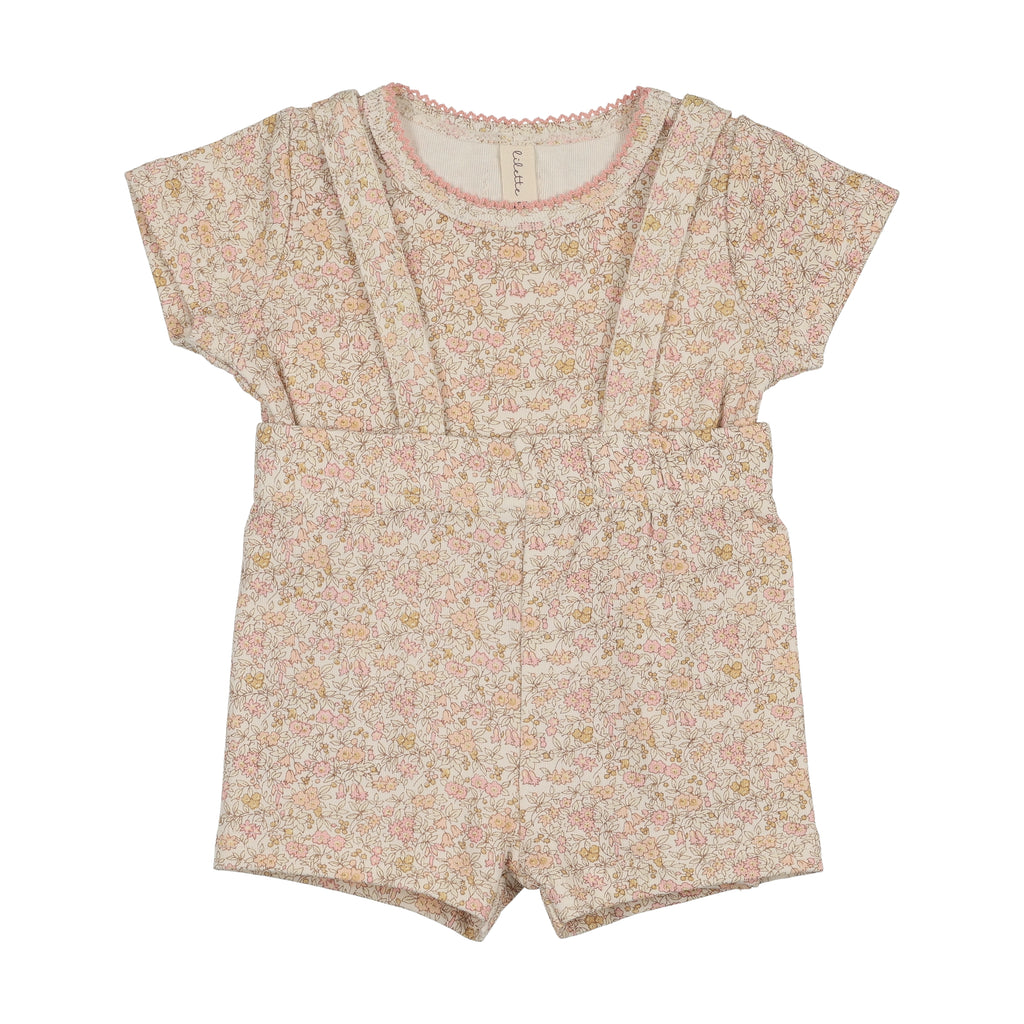 Lilette Liberty Floral Short Sleeve Set - Cream/Pink