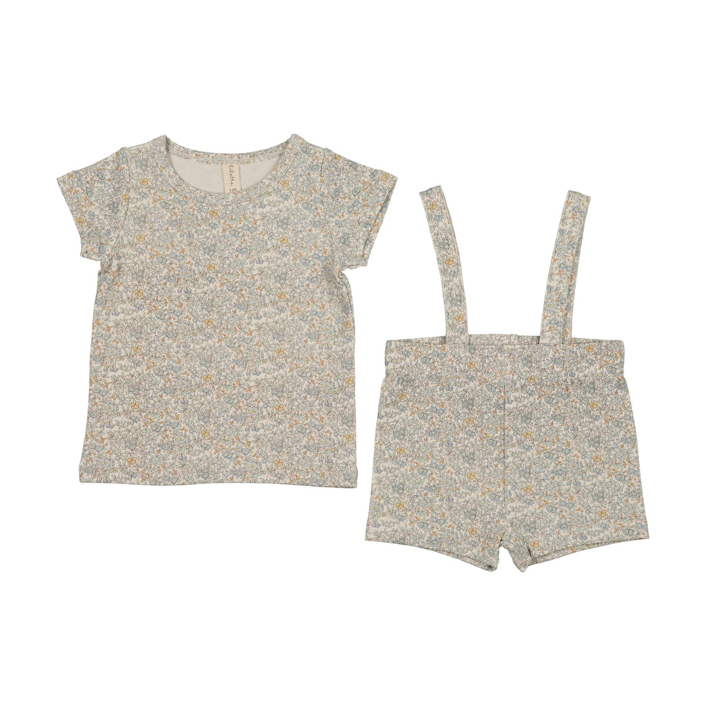 Lilette Liberty Floral Short Sleeve Set - Cream/Blue