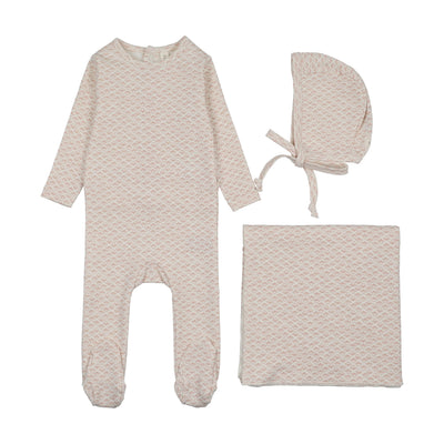 Lilette Mini Floral Print Layette Set - Cream/Mauve