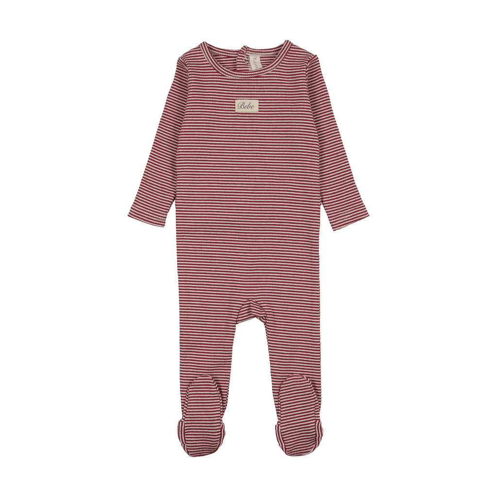 Lilette Striped Bebe Footie - Red