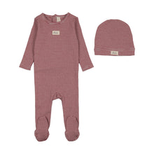 Load image into Gallery viewer, Lilette Striped Bebe Footie And Hat - Red