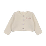 Lilette Le Bebe Knit Cardigan - Cream/Pink