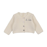 Lilette Le Bebe Knit Cardigan - Cream/Blue