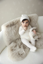 Load image into Gallery viewer, Lilette Dotted Footie And Hat - Cream/Pink