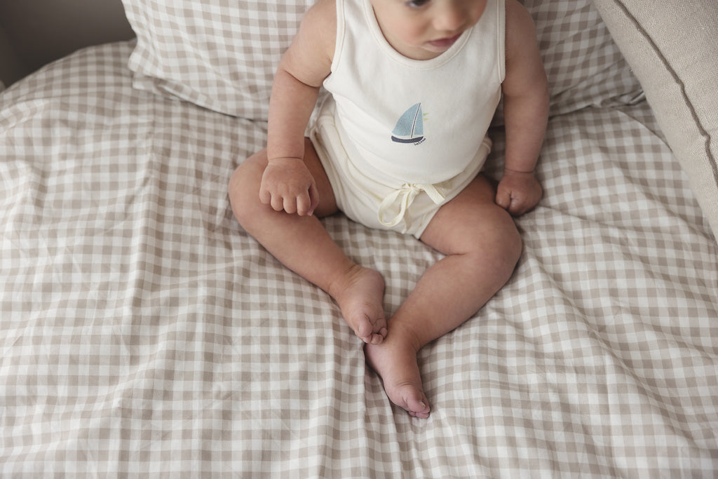 Lilette Nautical Short Sleeve Set - Cream