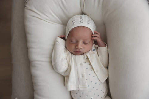 Lilette Floret Print Layette Set - Cream/Blue