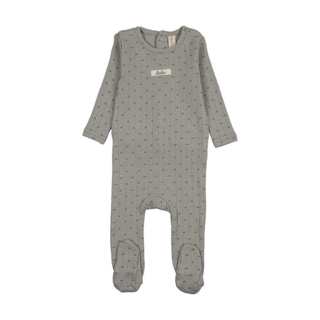 Lilette Floret Print Footie - Light Blue