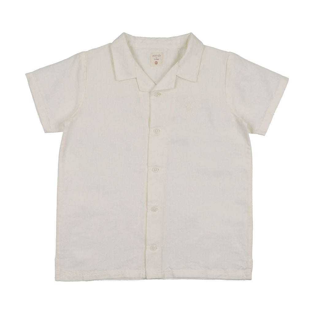 Lil Legs Linen Grandpa Shirt - Cream